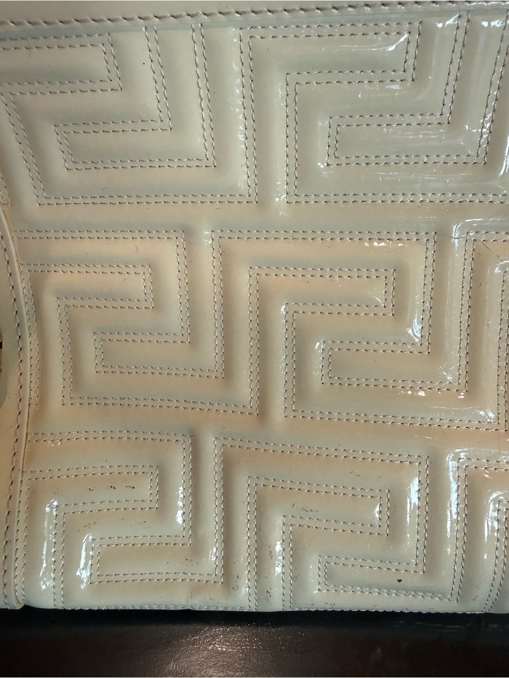 Vintage Gianni Versace Couture White Patent Leather Top Handle Bag Made in Italy - Picture 11 of 16